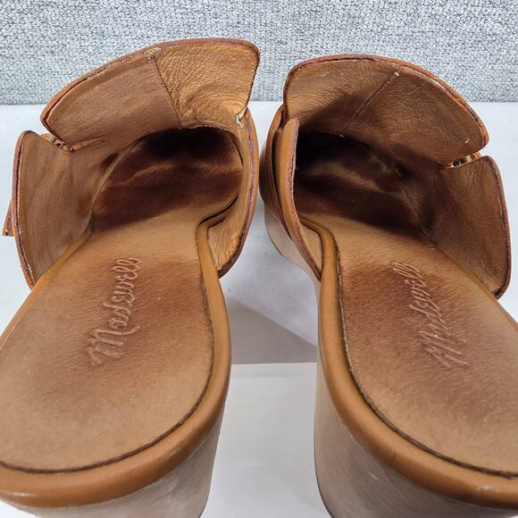 MADEWELL MONIQUE BUCKLE CLOG – WOMEN’S SIZE 9 – TAN LEATHER – WOOD SOLE - Picture 9 of 11